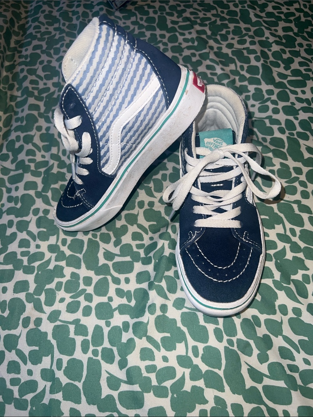 Vans Kids Navy and White High-Top Sneakers